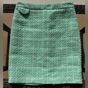 Sandro Studio Mint Green Tweed Pencil Skirt (Size 6)
